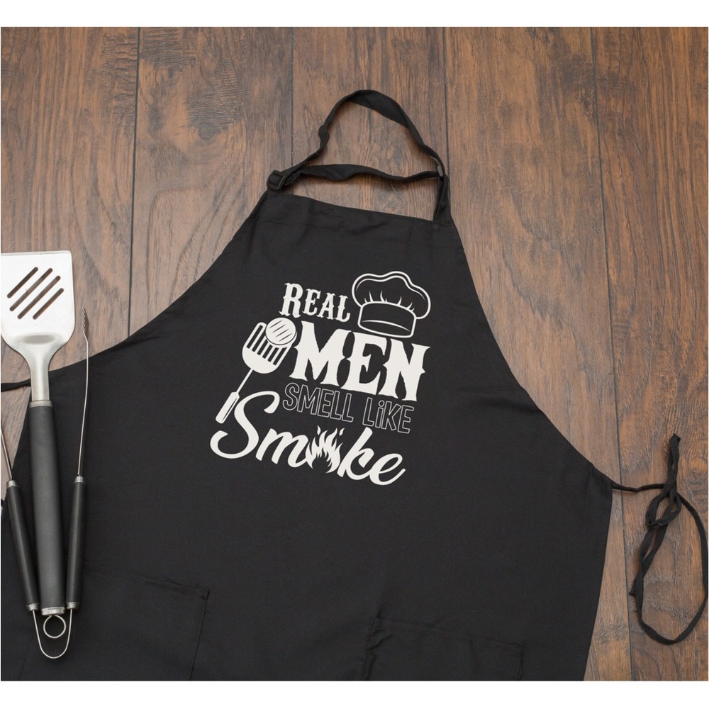 Real men smell like smoke apron